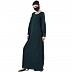 Casual dress abaya with Cuff- Bottle Green